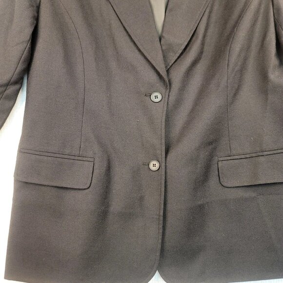 Chadwicks Womens Black 100% Wool Career Blazer Jacket Size 16 Classic Staple - Picture 3 of 10